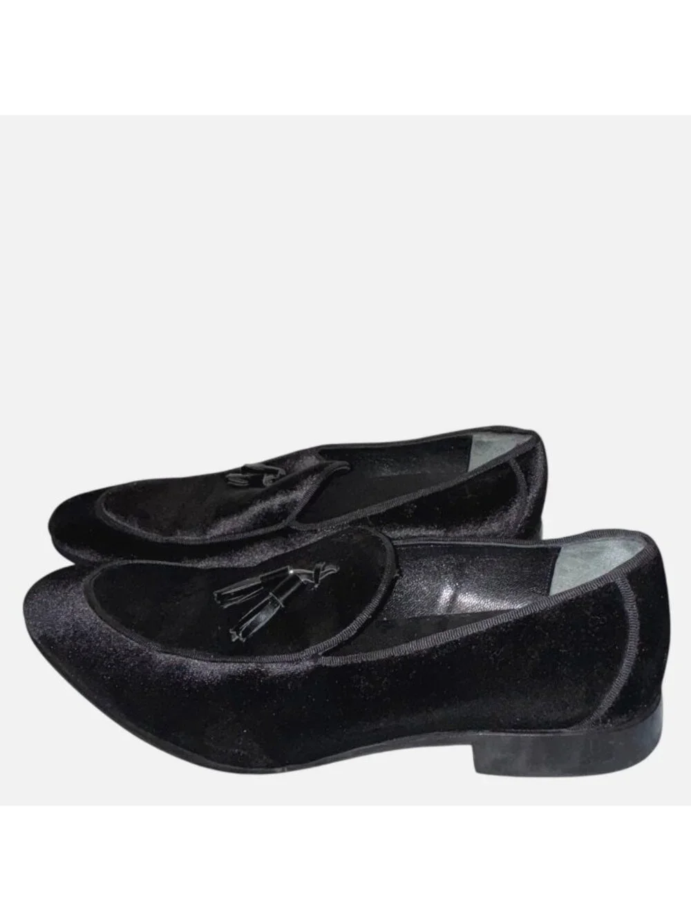 Genio Hand Made Velvet Tassel Loafers 45 12 Formal Dress Shoes Smoking Slippers